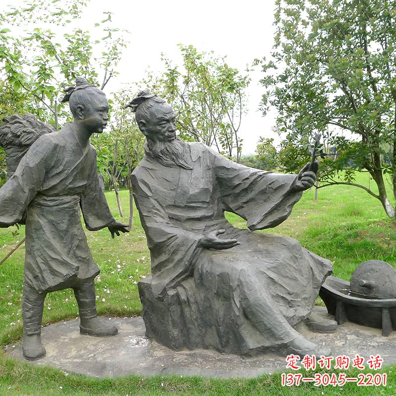 宜宾八大山人情景雕塑-中国明末清初知名画家朱耷公园情景小品