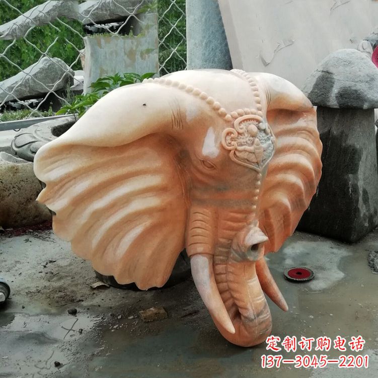 宜宾壁挂喷水大象头雕塑