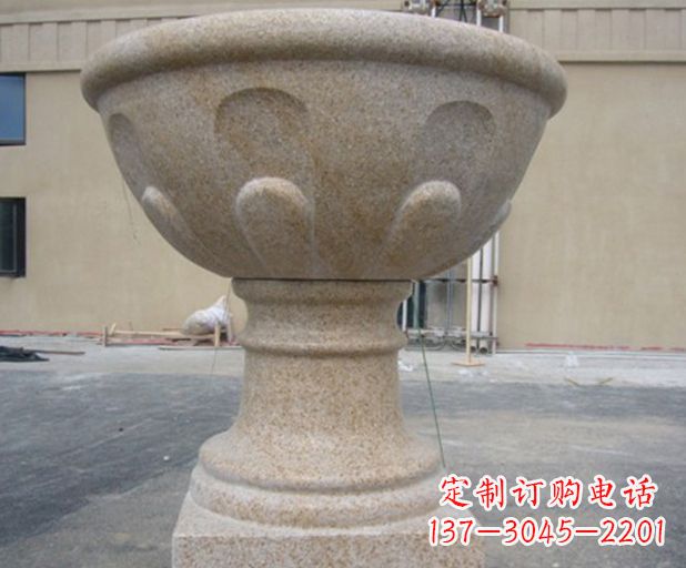 宜宾别墅景观大理石花盆石雕 (3)