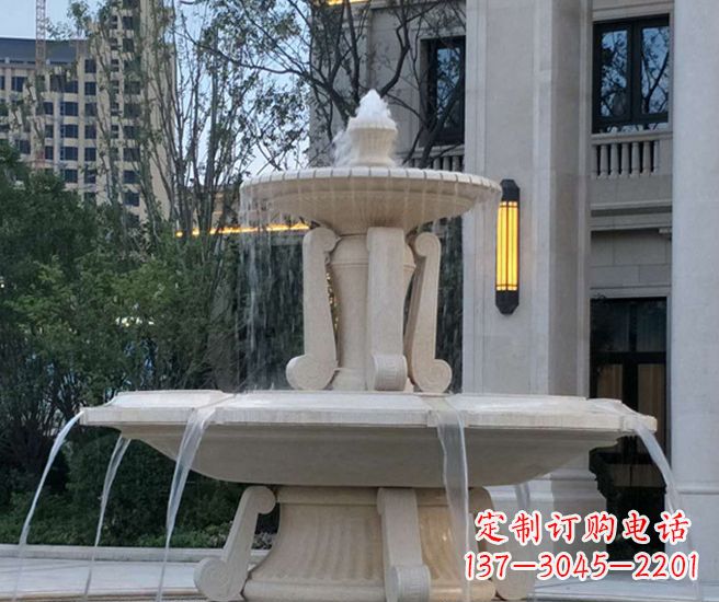 宜宾别墅景观汉白玉喷泉石雕 (2)
