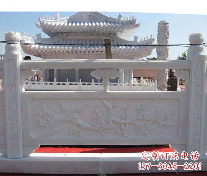 宜宾别墅景观汉白玉石浮雕栏板