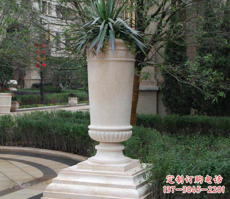 宜宾别墅景观石雕花盆