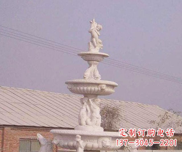 宜宾天使般的宁静——别墅景观天使喷泉石雕