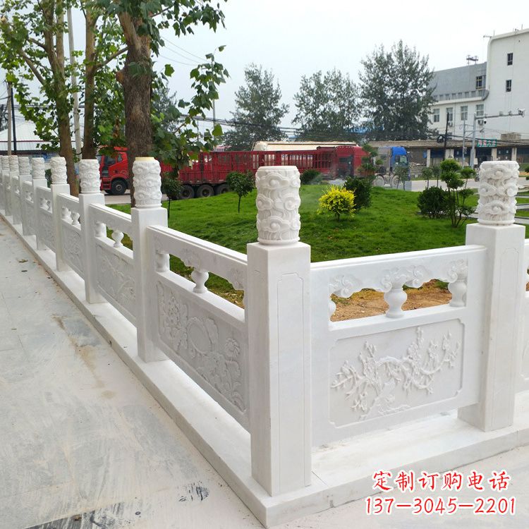 宜宾别墅园林大理石石雕栏板护栏