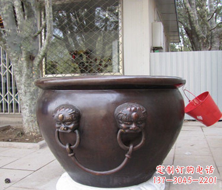 宜宾别墅招财水缸铜雕塑摆件 (2)