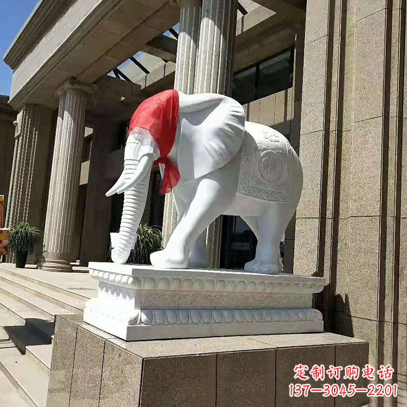 宜宾宾馆酒店看门大象汉白玉吉祥动物石雕
