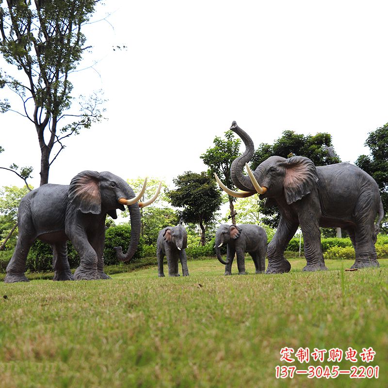 宜宾玻璃钢大象雕塑传承古老文化,点缀园林景观