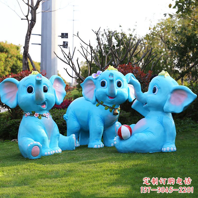 宜宾玻璃钢大象雕塑精美的艺术品