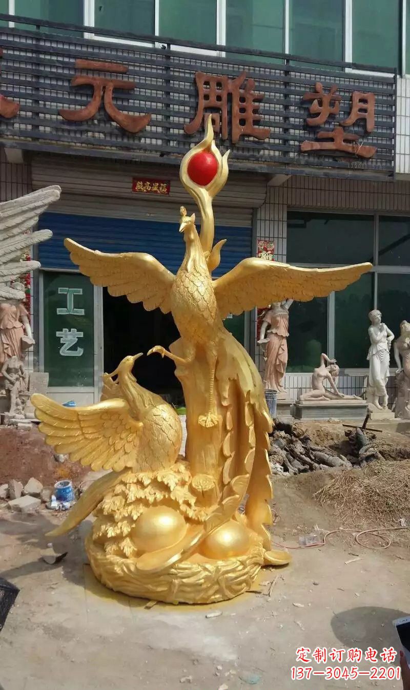 宜宾玻璃钢仿铜凤凰