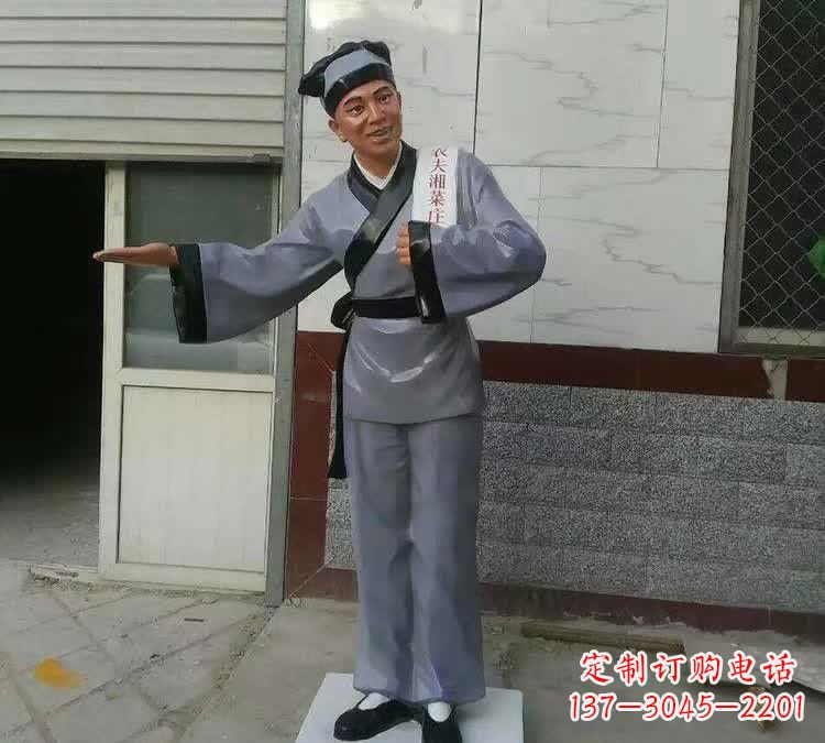 宜宾玻璃钢仿真店小二雕塑
