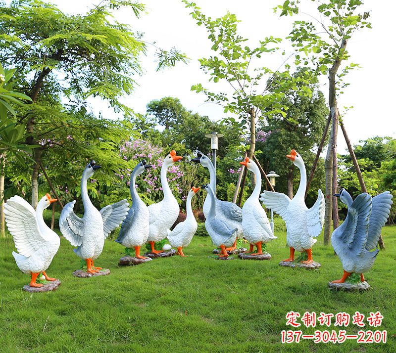 宜宾玻璃钢仿真动物鹅