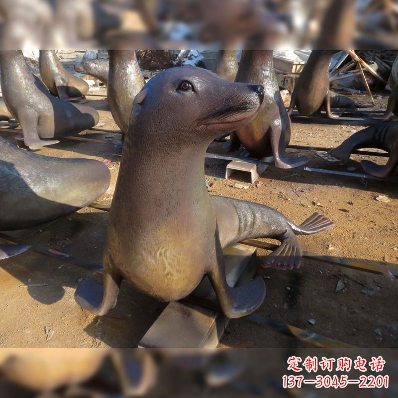 宜宾玻璃钢海豹雕塑——精美的艺术品