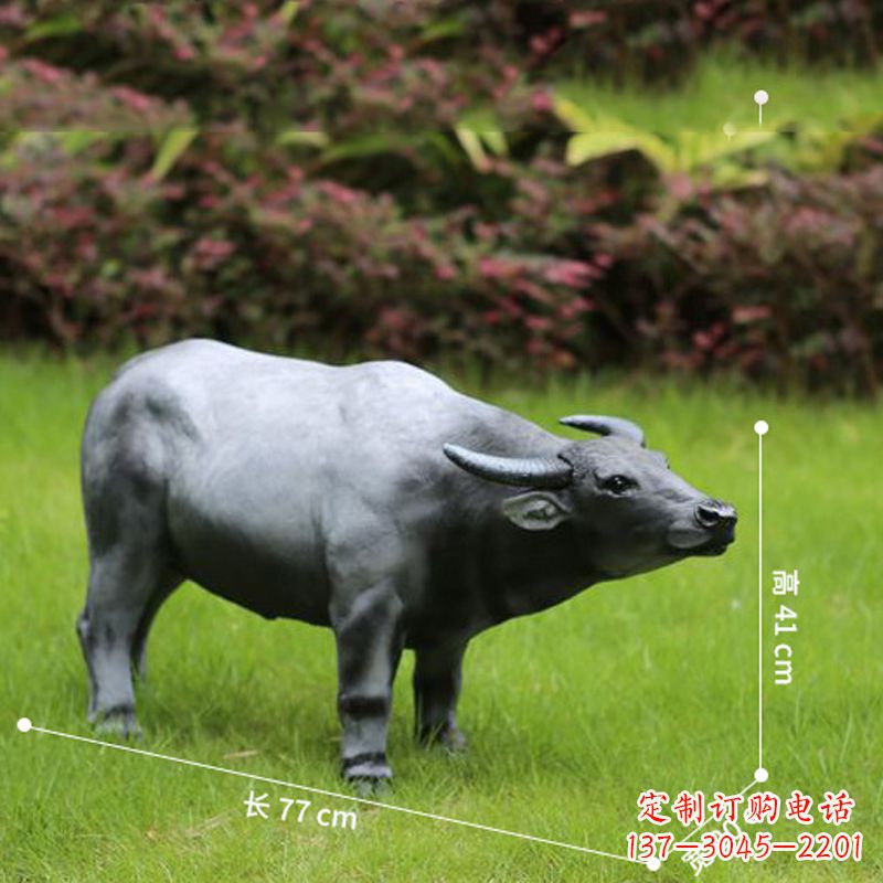 宜宾玻璃钢仿真水牛雕塑——点缀公园草坪