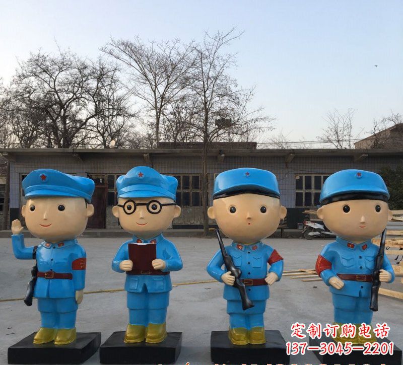 宜宾玻璃钢卡通红军雕塑