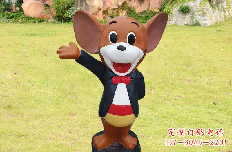 宜宾玻璃钢卡通老鼠杰瑞雕塑