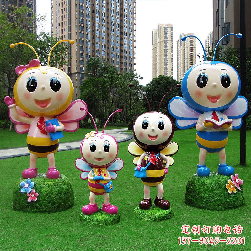 宜宾玻璃钢卡通蜜蜂雕塑摆件