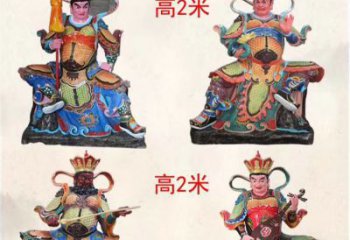 宜宾玻璃钢彩绘四大天王雕塑宏伟壮观的艺术珍品