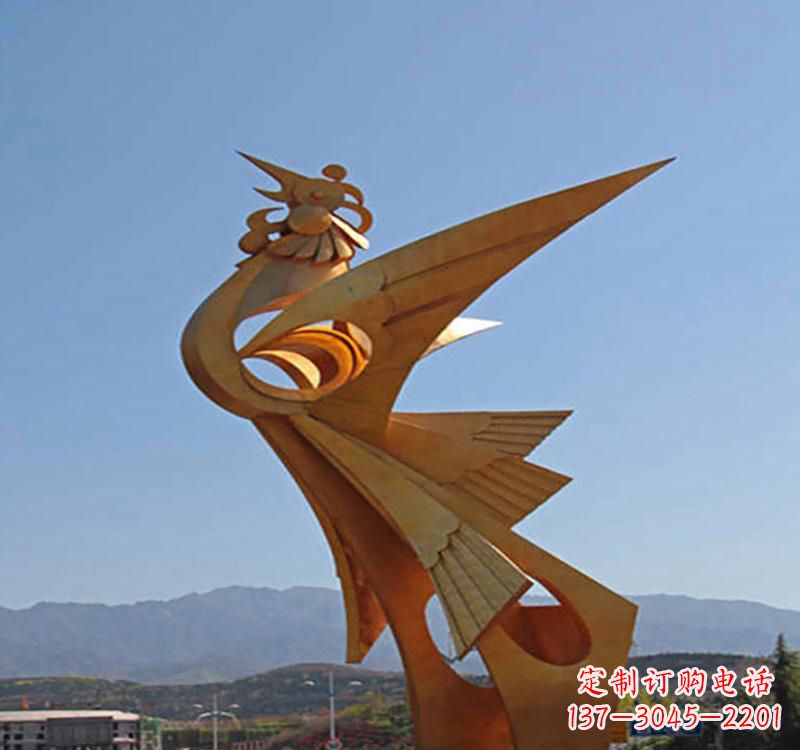 宜宾不锈钢凤凰雕塑传承瑞雪兆丰年