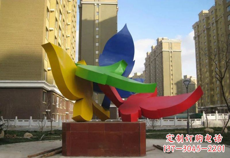 宜宾不锈钢彩色树叶雕塑