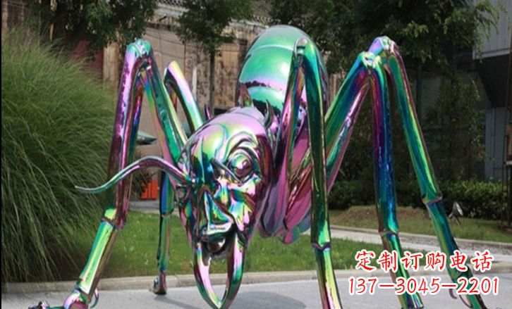 宜宾不锈钢彩色蚂蚁雕塑艺术美化公园景观