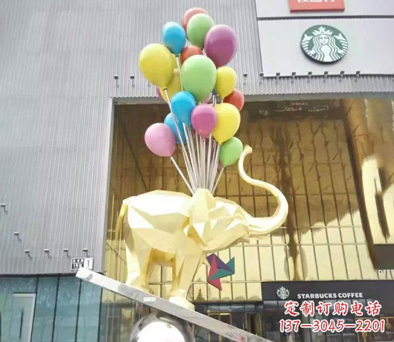 宜宾不锈钢踩球的小象雕塑