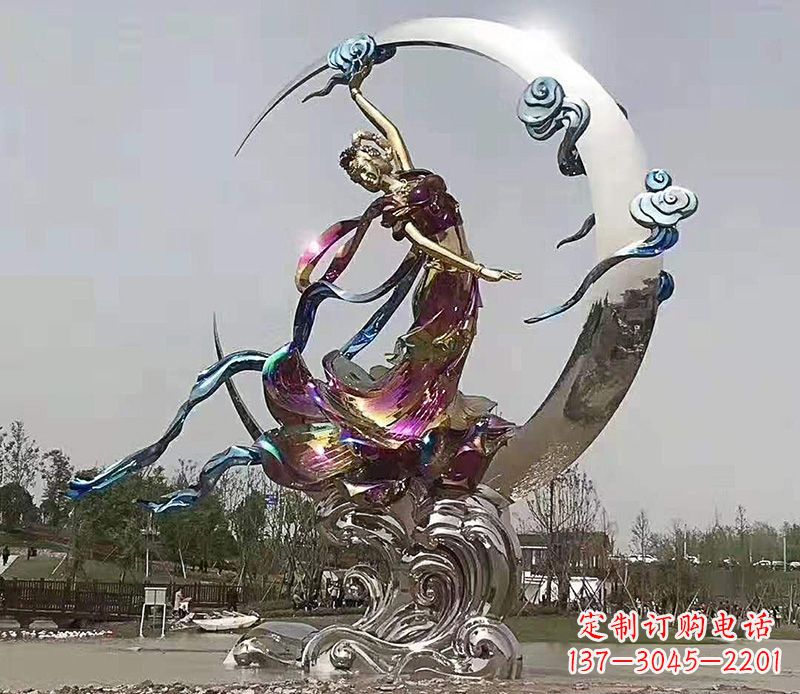 宜宾不锈钢嫦娥奔月雕塑