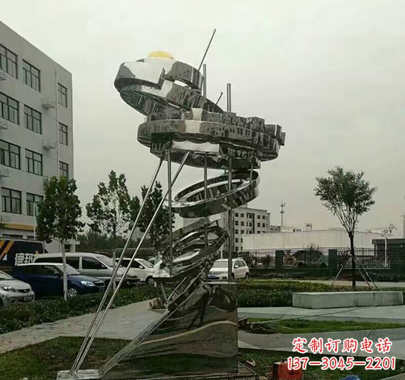 宜宾不锈钢城市创意大型戒指雕塑