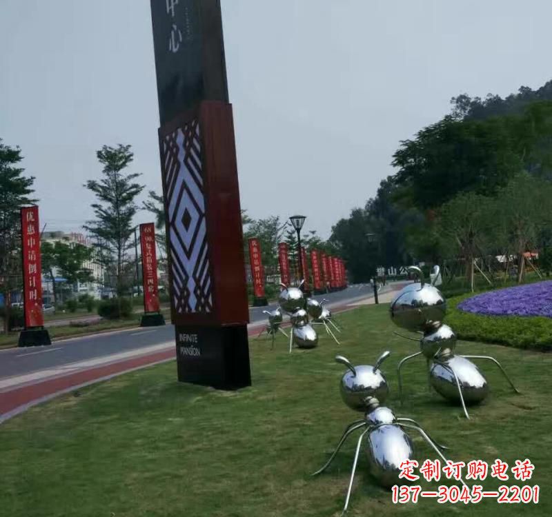 宜宾不锈钢蚂蚁雕塑精美的艺术精品