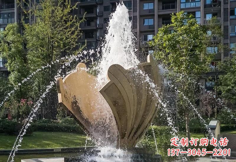 宜宾不锈钢贝壳喷泉雕塑精美而又耐用