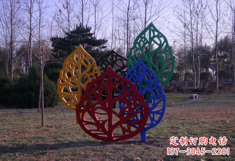 宜宾精美不锈钢树叶雕塑