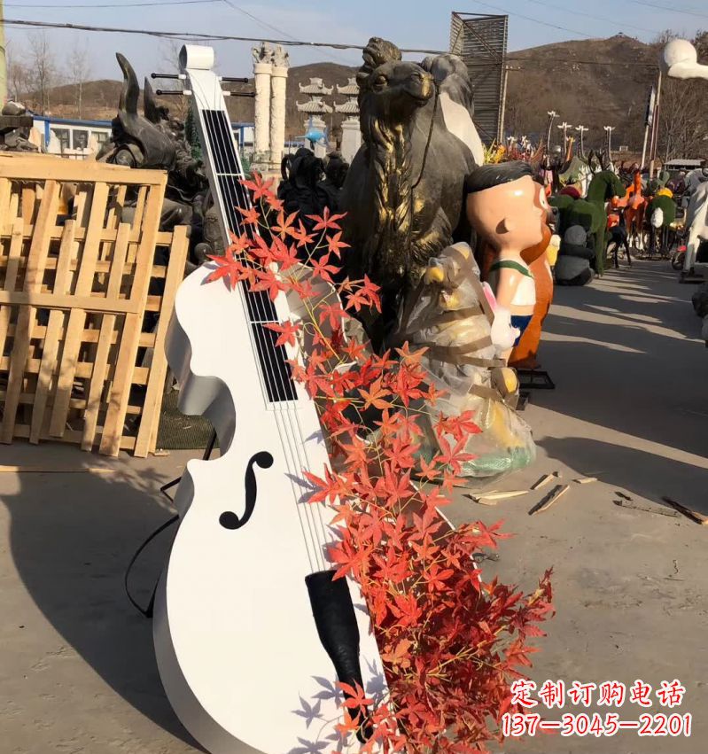 宜宾不锈钢大提琴雕塑—精致的艺术精品