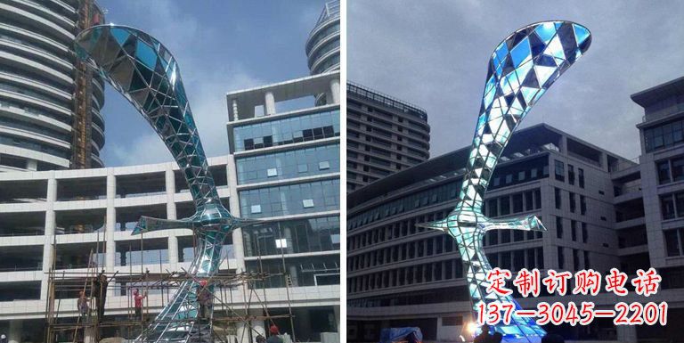 宜宾大雁景观雕塑——精美不锈钢艺术品
