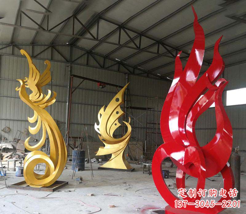 宜宾不锈钢抽象凤凰雕塑