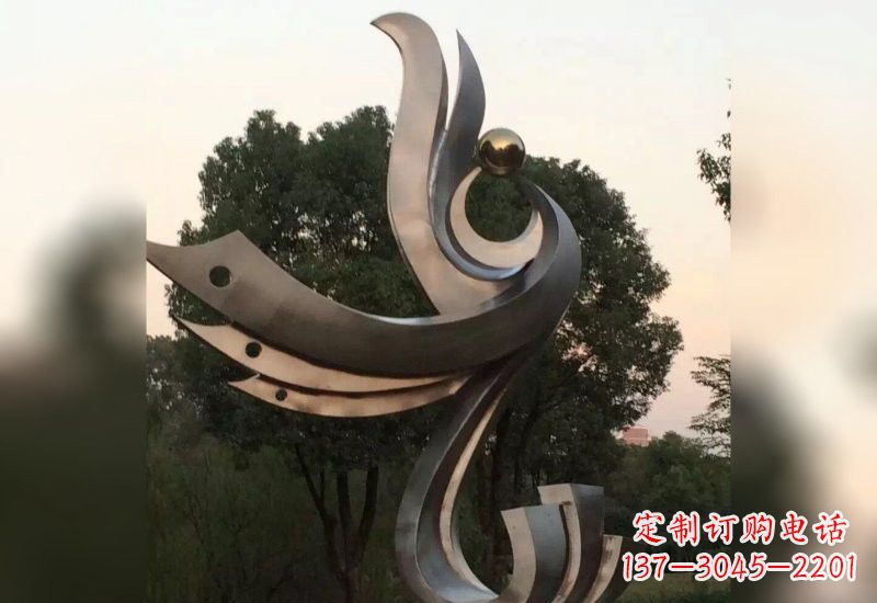 宜宾不锈钢抽象凤凰雕塑2
