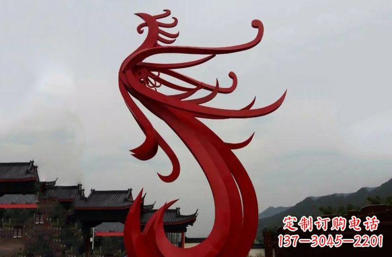 宜宾不锈钢抽象凤凰雕塑222