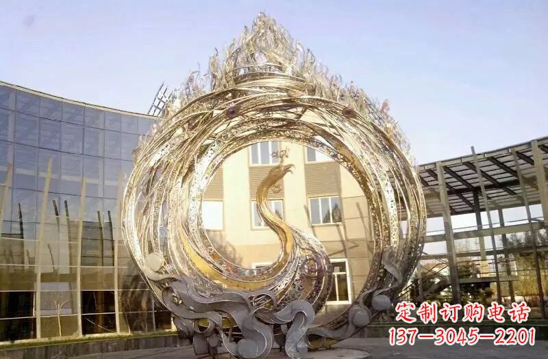 宜宾不锈钢抽象凤凰涅槃雕塑