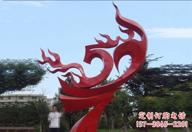 宜宾不锈钢凤凰涅槃雕塑——象征着新生