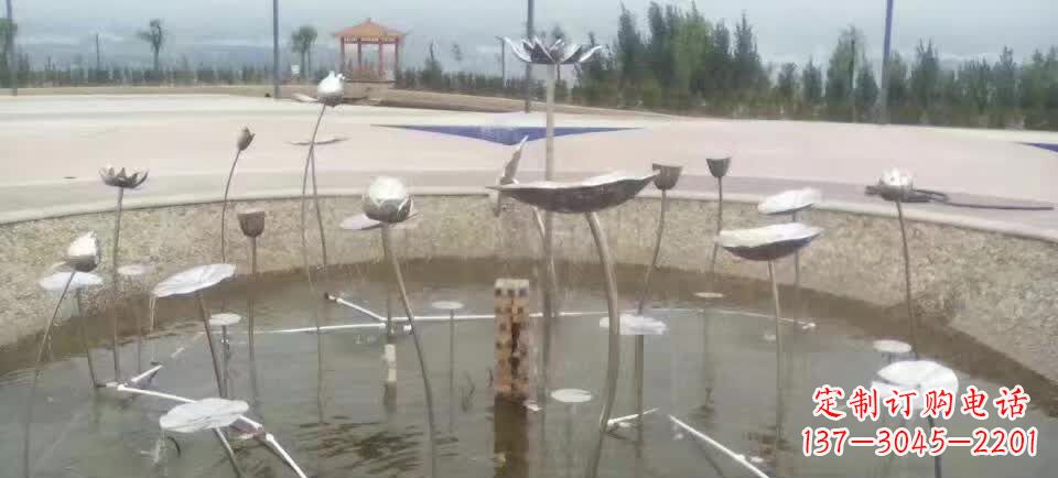 宜宾精美不锈钢荷花雕塑