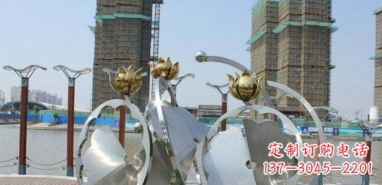 宜宾不锈钢荷叶雕塑——缔造经典之美