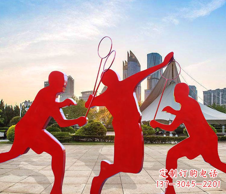 宜宾羽毛球雕塑以不锈钢为原料的精美艺术品