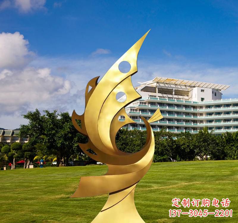 宜宾不锈钢抽象金凤凰雕塑