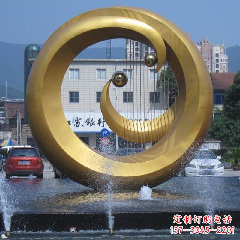 宜宾不锈钢抽象乐器喷泉睡觉景观雕塑