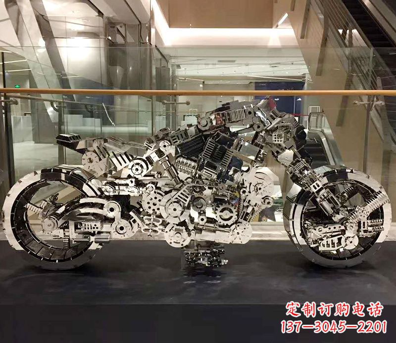 宜宾不锈钢摩托车雕塑精美外形、优质材质