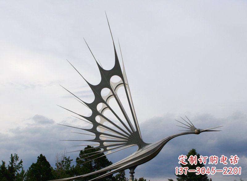 宜宾不锈钢抽象鸟大型动物雕塑
