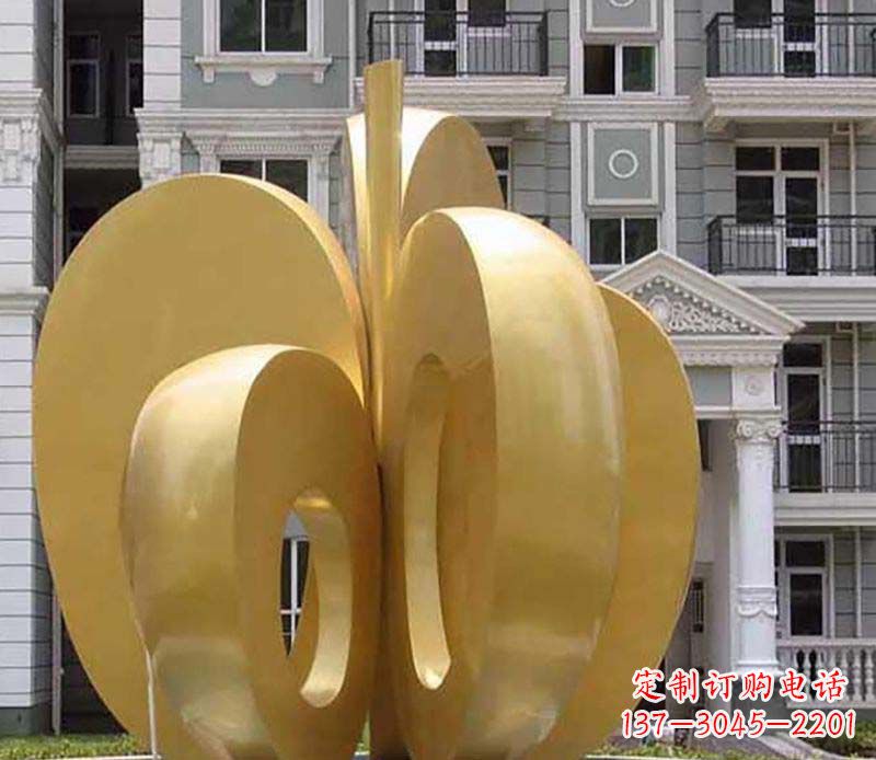 宜宾不锈钢抽象苹果雕塑