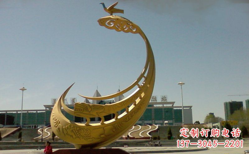 宜宾不锈钢抽象天鹅雕塑 (2)