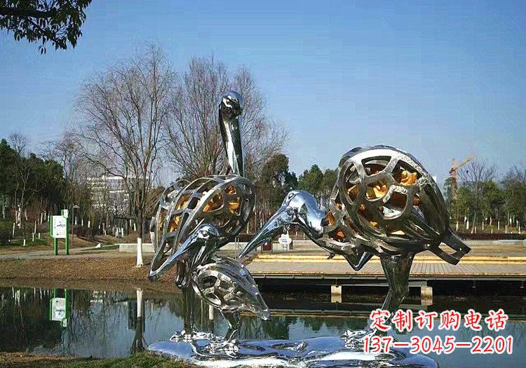 宜宾不锈钢抽象仙鹤雕塑222