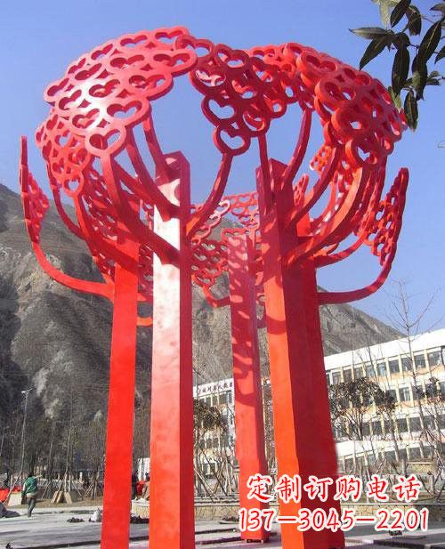 宜宾不锈钢树叶雕塑