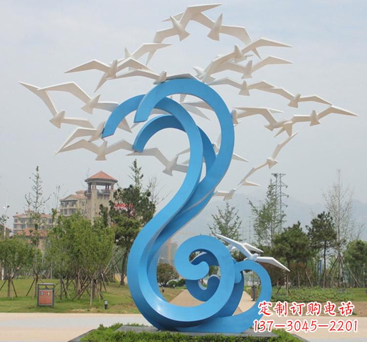 宜宾新题目精美不锈钢大雁雕塑