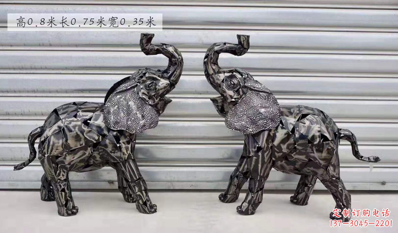 宜宾不锈钢大象雕塑精美的摆件装饰